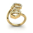 thumbnail image 3 of Natural 0.5ct Round Cut Diamond Prong Women's Fancy Interlinked Heart Ring Bridal Anniversary Wedding Band Solid 14K Gold GH SI2, 3 of 3