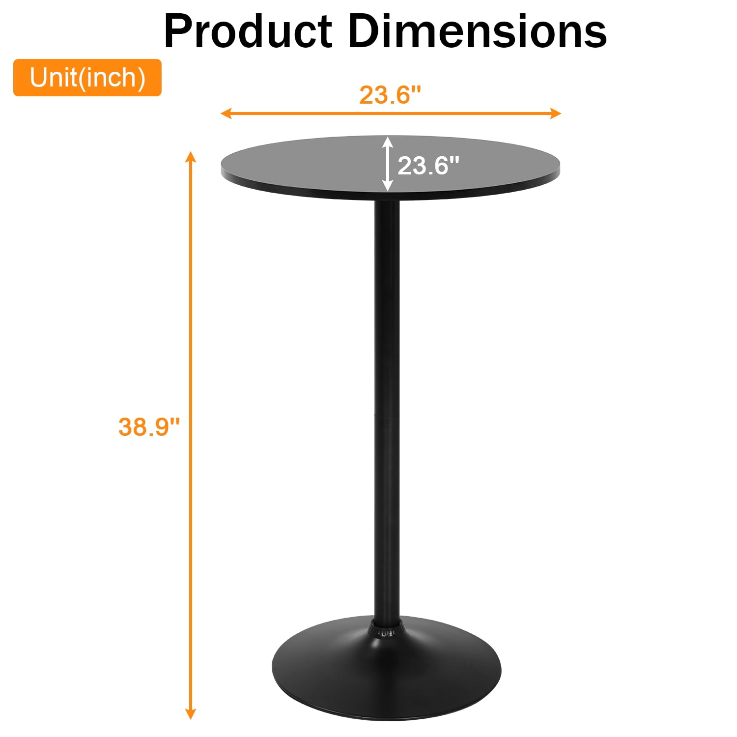 NiamVelo Round Dining Table Anti-Slip with Hydraulic, Black