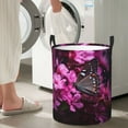 thumbnail image 4 of Large Laundry Basket with Handles - Pink Blossoms Butterfly Kids Baby Dirty Clothes Laundry Hamper for Bedroom Aesthetic, 4 of 5