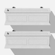 Veradek Brixton Railing Window Box 36" Plastic Planter 2-Pack Gray