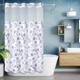 thumbnail image 6 of Spring Flowers No Hooks Shower Curtain with Snap-in Liner Purple Orchids Plant Leaves Shower Curtains for Bathroom, Waterproof, Easy Install, Washable 54"x78", 6 of 9