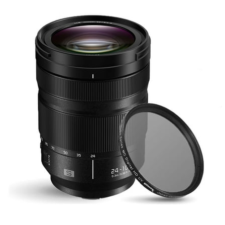 Panasonic Lumix S 24-105mm f/4 Macro O.I.S. Lens   UV Filter Bundle WHITE BOX