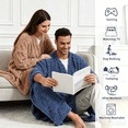 thumbnail image 3 of Kexcigo Wearable Blanket Hoodie Sherpa Fleece Shawl Blanket with Pockets Blanket Poncho Cape for Adults (Brown), 3 of 6