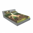 thumbnail image 3 of Forest Bedding Set with Sheet & Covers, Animation Game Scenery Inspired Graphic Woodland and Trees with Sunset Background, Printed Bedroom Decor 2 Shams, 4 Sizes, Multicolor, by Ambesonne, 3 of 3