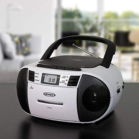 cd player cassette radio jensen recorder fm am boombox loading audio mp3 aux headphone combo matte electronicify dialog displays option