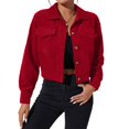 thumbnail image 5 of Tqcoqu Corduroy Jacket for Women, Long Sleeve Button Down Cropped Jacket, Dressy Casual Lightweight Crop Shackets with Pockets, Fall Winter Outwear,2026 Fashion Outfit, 5 of 10