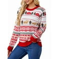 thumbnail image 2 of Ugly Christmas Sweaters for Women Cute Fuzzy Funny Wintertime and Holiday Parties Knitted Pullover Sweater Red XL, 2 of 10