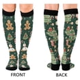 thumbnail image 4 of FORMRS Womens Knee High Socks Casual Long Thick Travel Daily Wear, 2 Pairs, Green Christmas Trees, 4 of 6