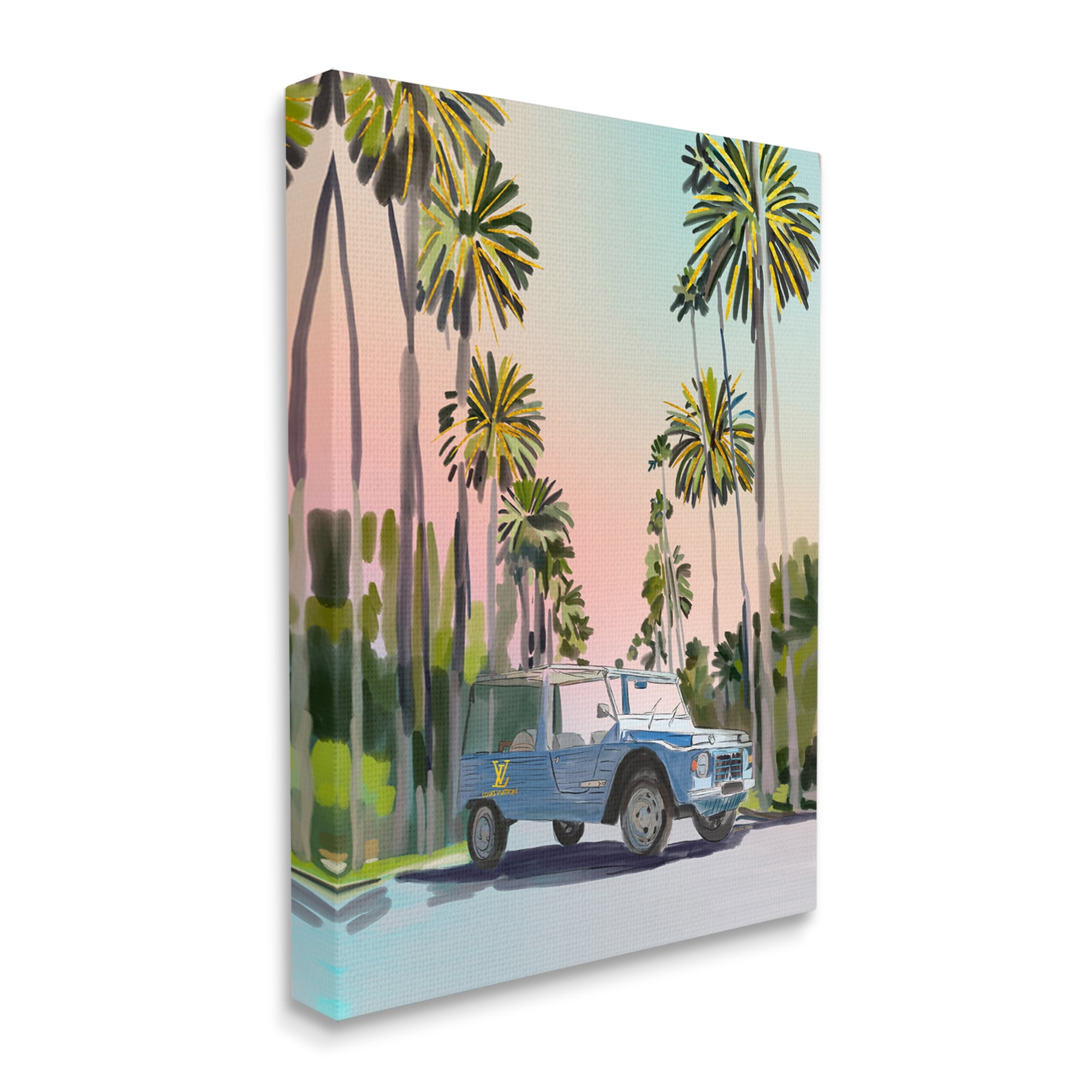 Stupell Industries Glam Summer Truck Transportation Painting Gallery Wrapped Canvas Art Print Wall Art, 24 x 30