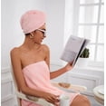 thumbnail image 2 of Moon & Back Toalla de Microfibra para Cabello 2 Piezas, Turbante de Secado Rápido con Botón, Suave y Absorbente, Ideal para Baño, Spa, Viajes o Gimnasio Moon & Back Toalla de Microfibra para Cabello 2 Pack, 2 of 9