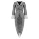 thumbnail image 1 of Lentejuelas de las mujeres Moda Slim Fit Tassel Bag Hip Sexy Cuello en V profundo Mangas de tres cuartos Vestido con abertura Fridja  NMB3010, 1 of 7