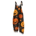 thumbnail image 2 of BOMYJESK Women Halloween Jumpsuits Pumpkin Print One Piece Sleeveless Rompers Overalls Loose 2026 Hippie Spaghetti Strap Rompers Orange L, 2 of 7