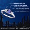 thumbnail image 2 of Gem Stone King 10K Two Tone Gold Blue Iolite and White Topaz Engagement Ring for Women | 1.08 Cttw | Oval Checkerboard 7X5MM | Gemstone Birthstone | Size 9, 2 of 6