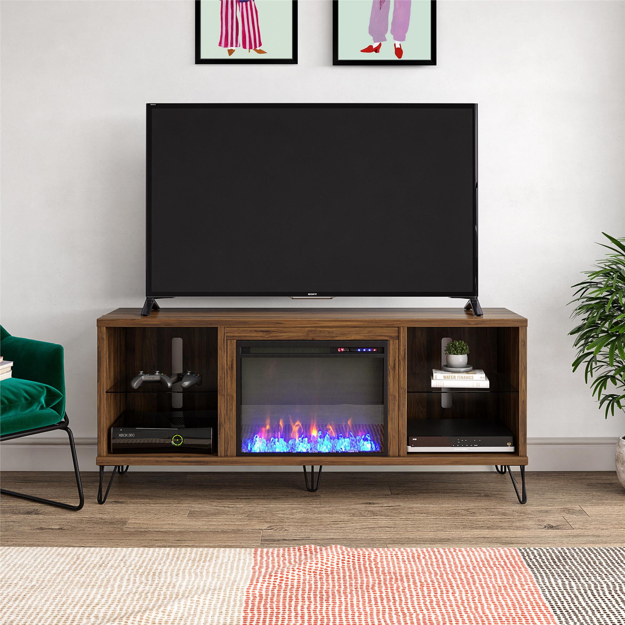 Novogratz Concord Fireplace TV Stand for TVs up to 70", Walnut