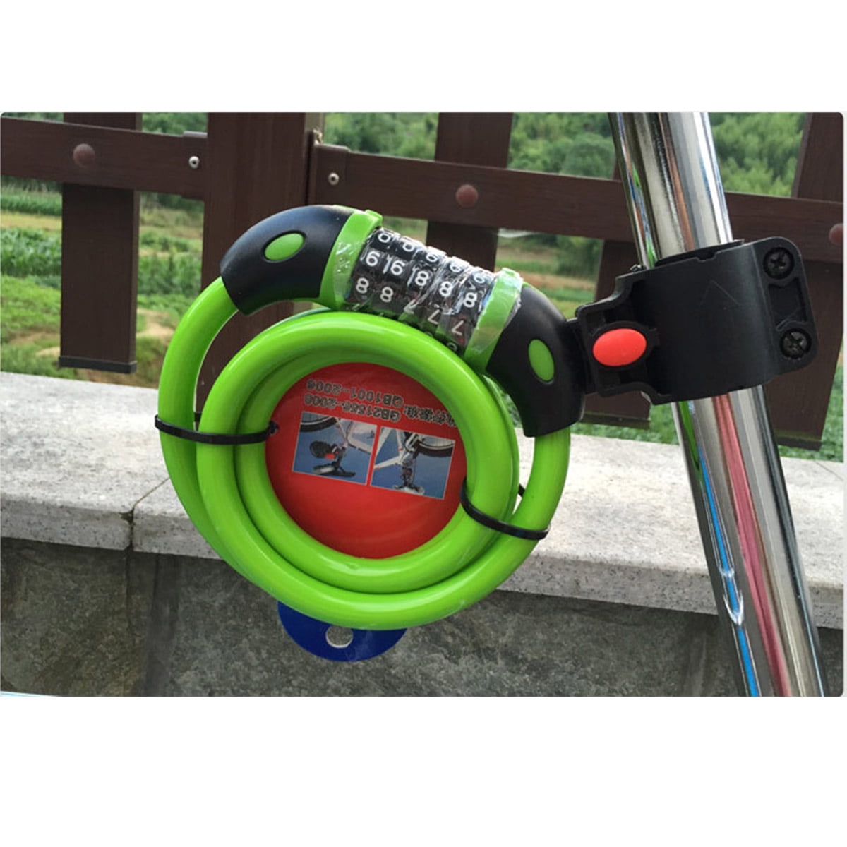 KAWELL Bike Lock Bicycle Chain Lock,with 5-Digit Resettable Number and Mounting Bracket,Combination Coiling Cable Lock Best for Bicycle Outdoors - 4 Feet x 1/2 Inch