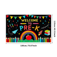thumbnail image 2 of Colorful Welcome to Pre K Banner with Pencils Rainbows Stars and Books Backdrop Party Decorations for Preschool Openings Classroom Decorations School Events Photography Props, 2 of 7