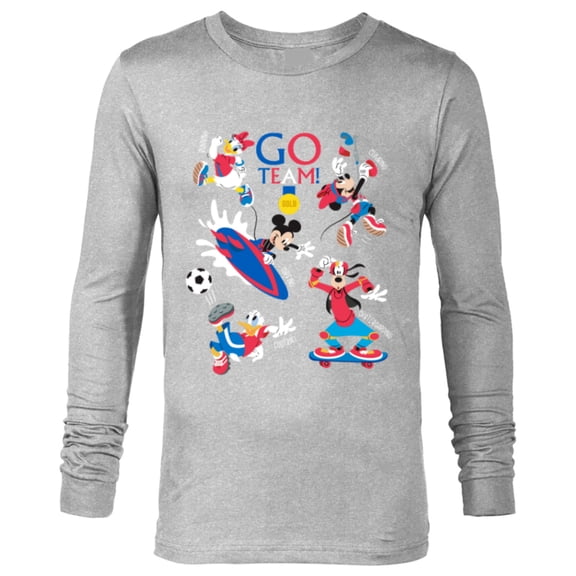 Disney Mickey & Friends Summer Sports Let the Games Begin- Long Sleeve T-Shirt for Men - Customized-Athletic Heather