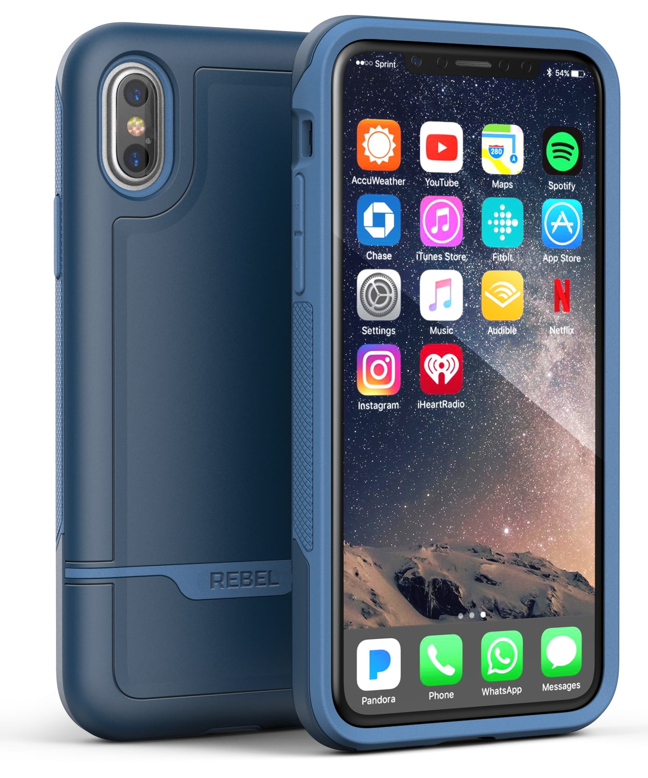 iPhone XS Max Protective Case, Military Grade Rugged Protection (Rebel) Blue