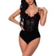 thumbnail image 3 of Mujer Encantadora Body Lencería Ropa interior de encaje Perspectiva Ropa de dormir, Negro, XL Methold XX000205-12, 3 of 7