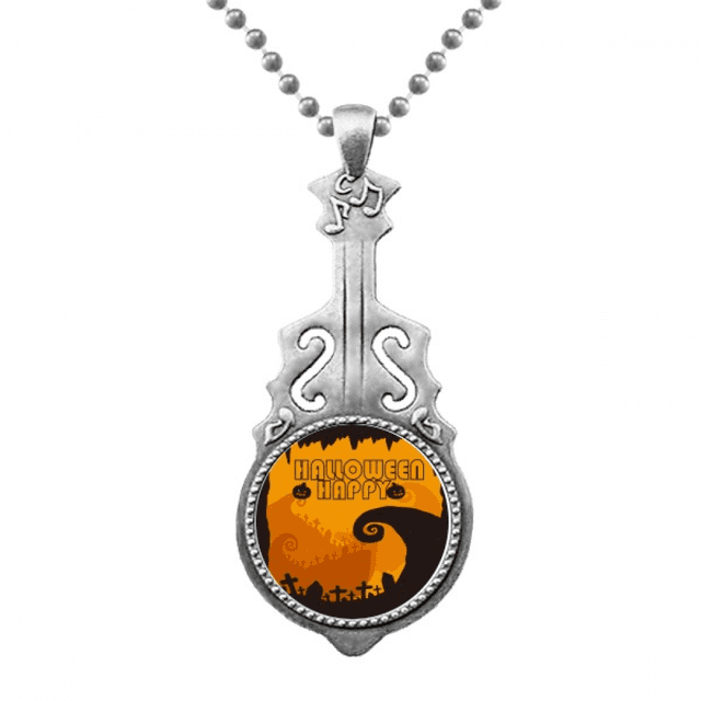 árbol feliz el temor a los fantasmas de Halloween Colgante Joyería Música Guitarra Torque Star Moon Unbranded M
