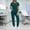 Green, variant on Luivaraty Scrubs Set for Women Solid Color Nurse Uniform Pockets V Neck Workewear Pants Set with Pockets, S-2XL