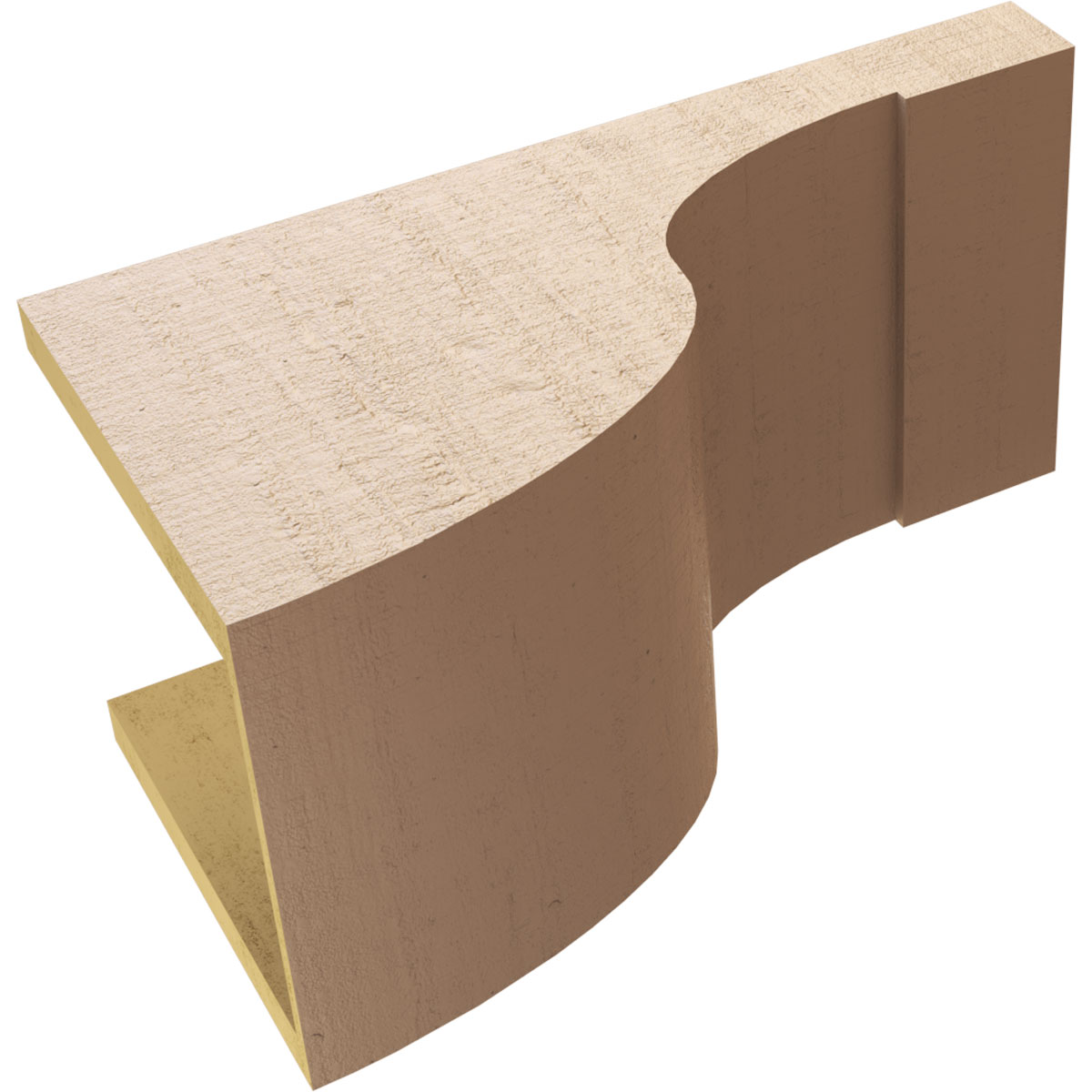 10"W x 20"D x 10"H Wide Del Monte Rough Cedar Woodgrain TimberThane Corbel, Primed Tan