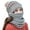 Gray, variant on HESHENG 3Pcs Women Winter Plush Knitted Hat Pom Beanie with Scarf Face Cover Set Outdoor Cycling Warm Set