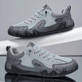 thumbnail image 3 of CORASUN Men's low-top round-toe lace-up shoes with printed splicing and color-block design. Stylish, trendy and versatile, this four‑season casual men's sneaker is suitable for outdoor sports, hiking, 3 of 4