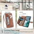 thumbnail image 4 of for Motorola Moto G62 5G Wallet Case, [Flower Embossed] Premium PU Leather Wallet Flip Protective Phone Case Cover with Card Slots and Stand with Wrist Strap for Motorola Moto G62 5G,Brown, 4 of 7