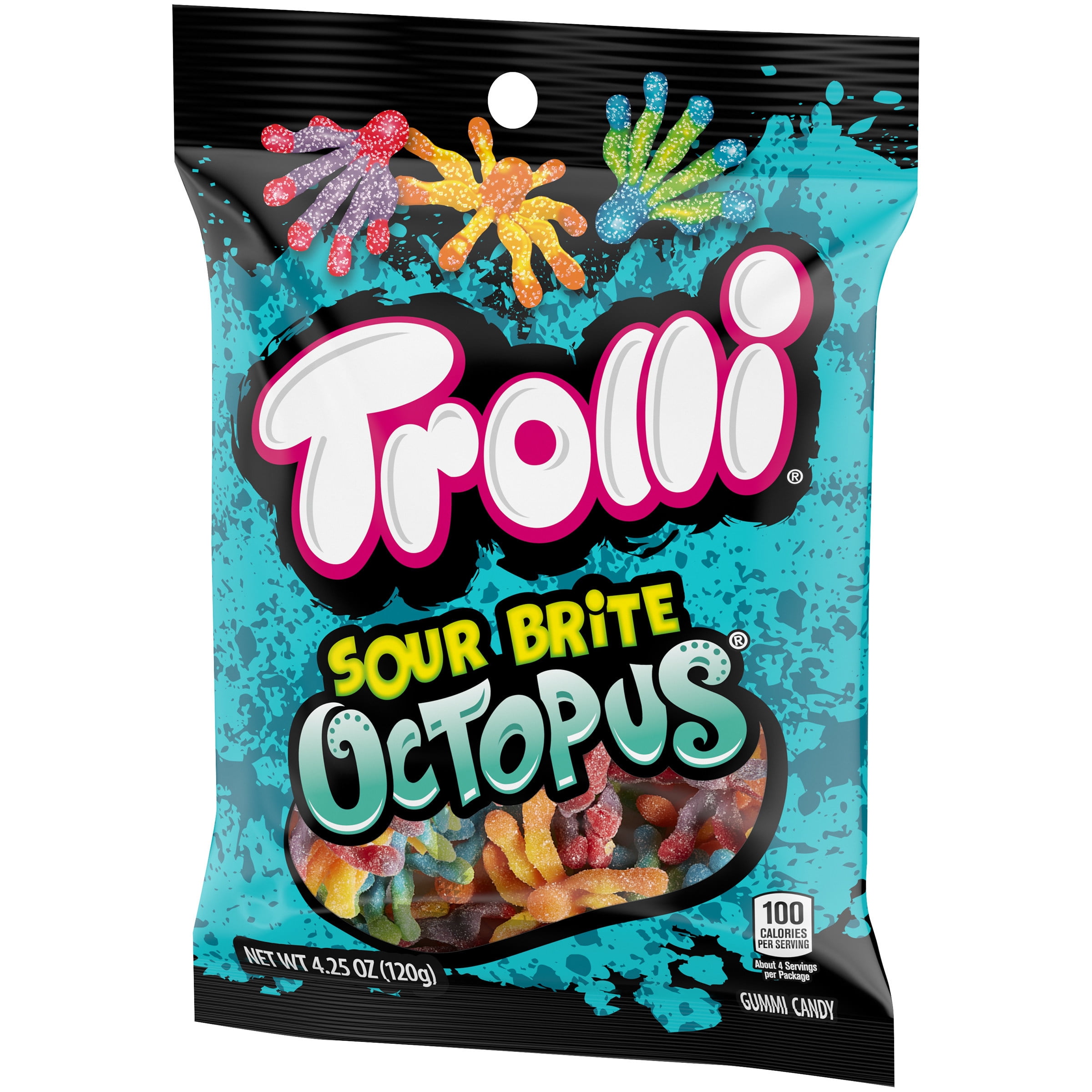 (4 pack) Trolli Sour Brite Octopus, Assorted Flavors 4.25 oz