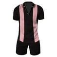 8QIDA Autumn Mens Suits Big and Tall 54L Male Casual Striped Gradient