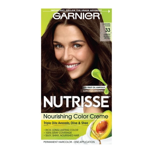Garnier Nutrisse Nourishing Hair Color Creme, 33 Darkest Golden Brown, 1 Ea  