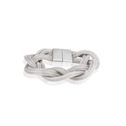 ELYA Women's Polished Braided Mesh Chain Steel Bracelet