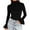 Black, variant on Womens Velvet Shirt Bell Sleeve Mock Neck Bodysuit Going Out Tops Dressy Work Casual Blouses