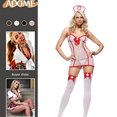 thumbnail image 4 of Trajes Enfermera Lencería Sexy Uniforme Chica Disfraz Mujer Bodystockings Calientes Camisón para Esposa Regalo, 4 of 5