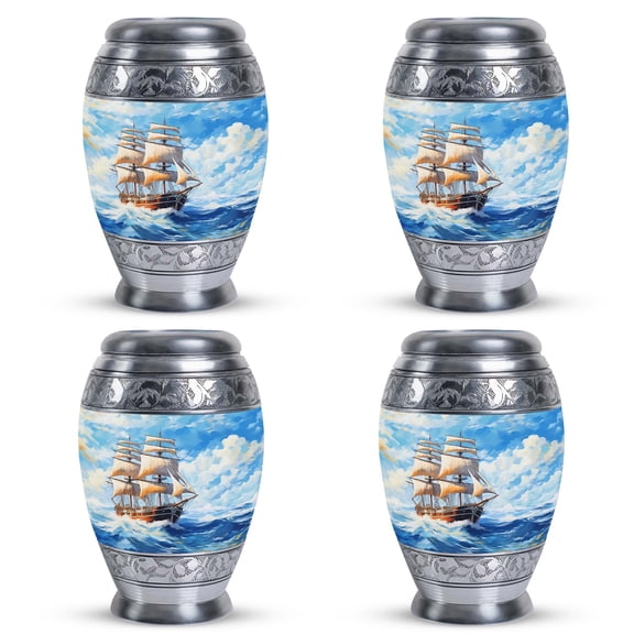 Beautiful Old Ship Urn With - Adult Urns For Human Ashes Women - Memorial Urns For Ashes Adult Male - Little Urns For Human Ashes - Cremation Urn Human Ashes - Mini Funnel (Size - 3inch, 4Pcs)