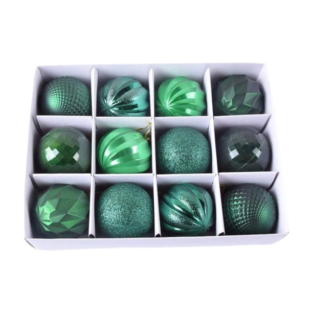 12 Piezas Adornos de Bolas de Navidad Decoraciones Para Árboles de Navidad Decoración Navideña Irrompible Para Restaurante Ventana de Año Nuevo Verde Strade Fareast Limited