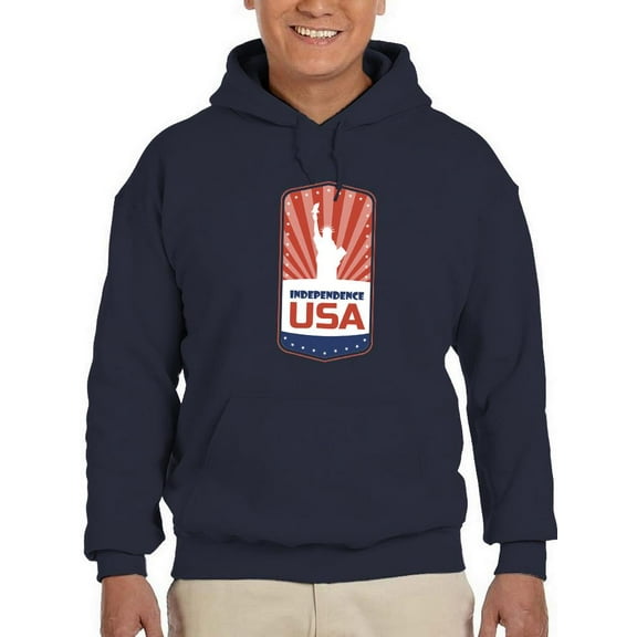 Independence Usa Emblem Hoodie Men -Image by Shutterstock, Male Large