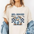 thumbnail image 2 of Moo I Mean Boo Cow Halloween T-Shirt, Funny Highland Cow Ghost Costume Tee, Blue Patchwork Cow Graphic Shirt, Cute Farm Spooky Gift, 2 of 7