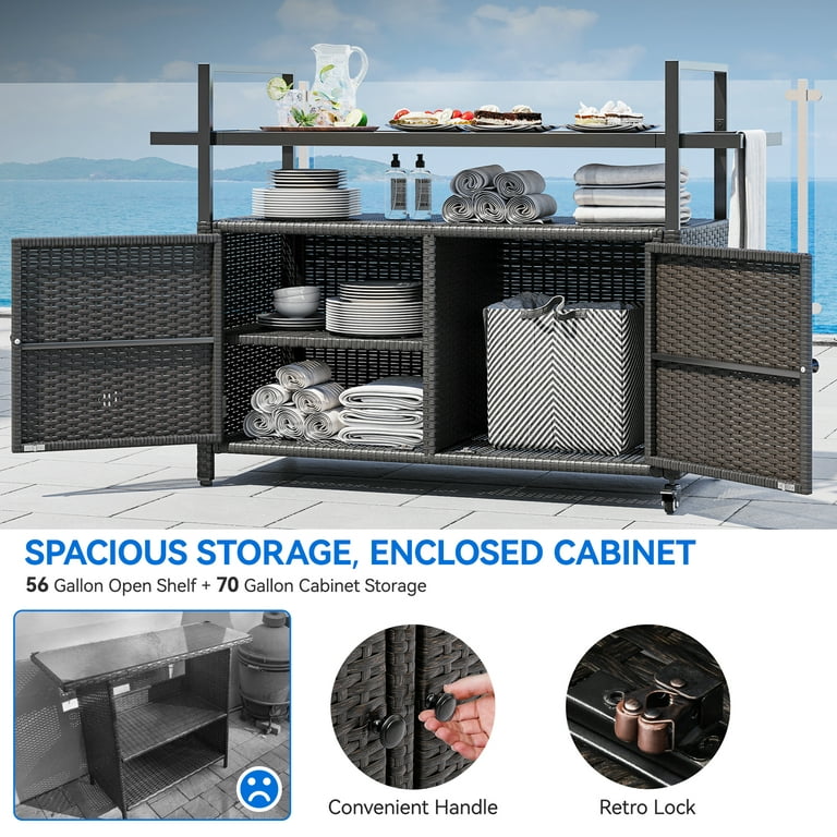 Portable Outdoor Table and Storage Cabinet