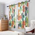 thumbnail image 2 of Yayeee Window Curtains Light Filtering 63"x52" Grommet Panel Pair Home Living Room Decor, White Clover Pattern, 2 of 7