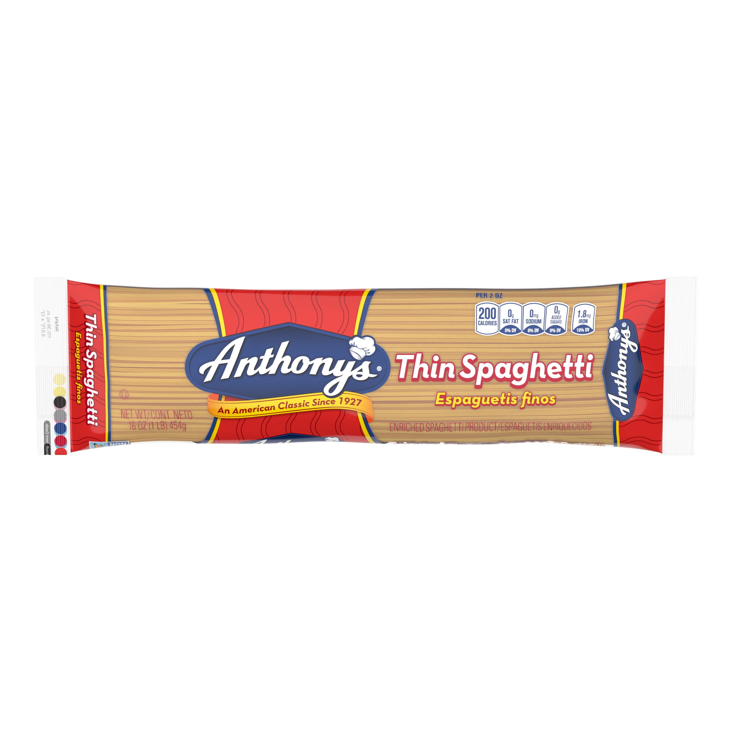 (4 pack) Anthony's Thin Spaghetti, 16 oz