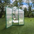 thumbnail image 6 of 6x8 FT Greenhouse for Outdoors with Quick Setup Structure and Roof Vent, Polycarbonate Outdoors Greenhouse, Aluminum Large Walk-in Greenhouse for Outside Garden Backyard, Green, 6 of 8
