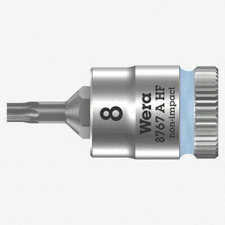 

Wera 003360 8767 A HF Torx Zyklop Bit Socket 1/4 Drive with Holding Function TX 8 x 28 mm