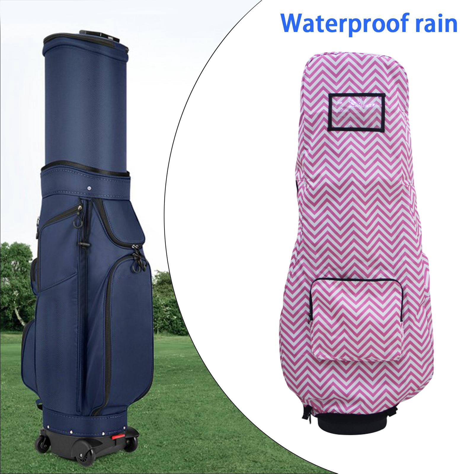 harayaa Golf Bag Rain Cover Waterproof Golf Bag Rain Cover with Hood for Golf Push Carts Pink