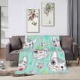thumbnail image 6 of DouZhe Ultra-Soft Micro Fleece Lightweight Flannel Bed Blanket, Cute Puppy Mascot Print Cozy Warm Throw Blankets, 80"x60", 6 of 7