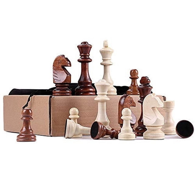 Piezas de Ajedrez Grandes de Madera LuckyWish Tamaño King