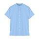thumbnail image 4 of Camisas de Lino para Hombres Verano Europeo Sobredimensionado Color Sólido Manga Corta de Pie Cuello Botón Abajo, 4 of 5