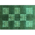 thumbnail image 1 of Ahgly Company Indoor Rectangle Oriental Turquoise Blue Industrial Area Rugs, 8' x 10', 1 of 4