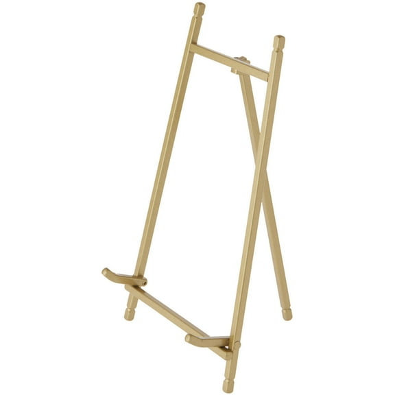 Bard's Satin Gold-toned Metal Easel, 9" H x 5.25" W x 6" D